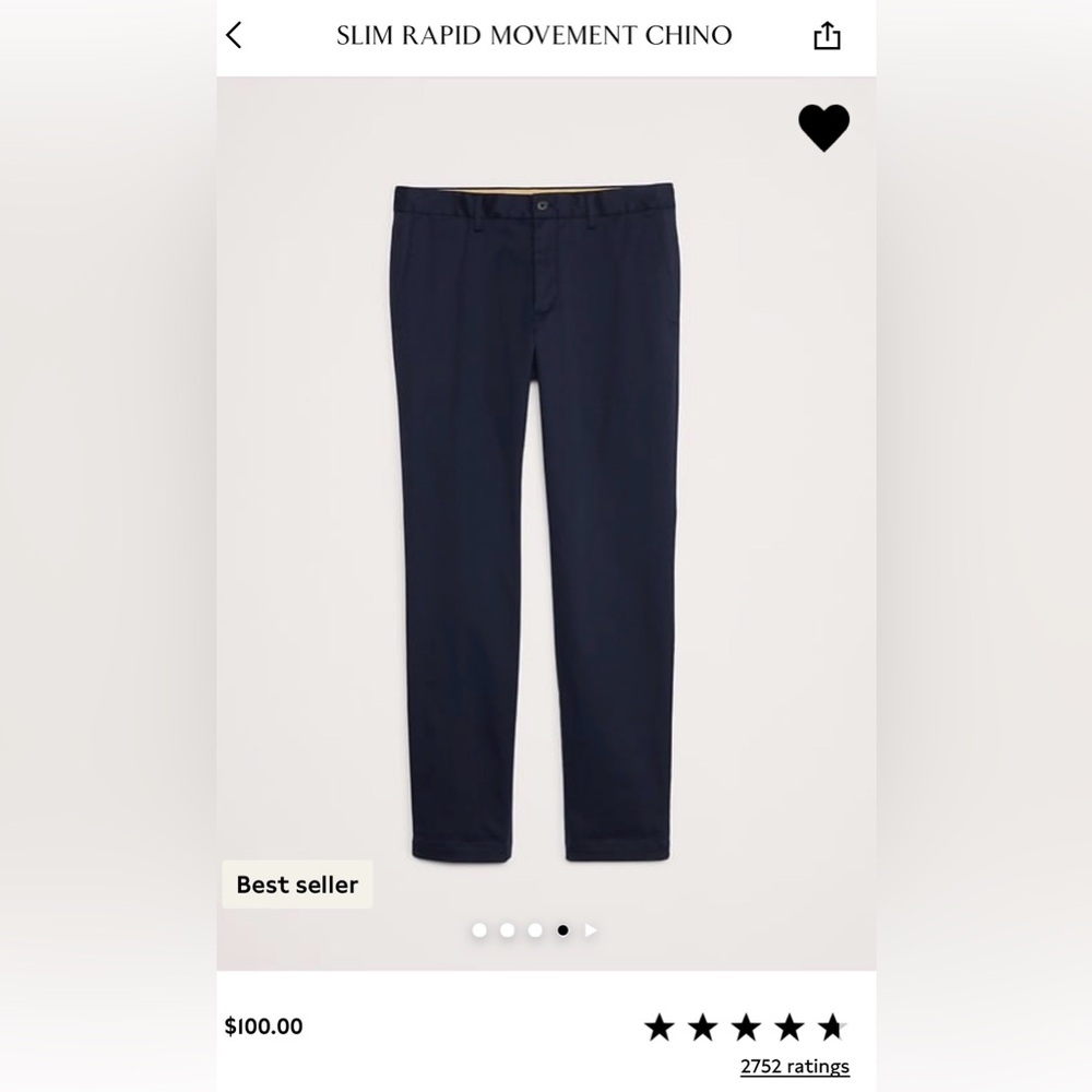 Banana Republic slim rapid movement chino